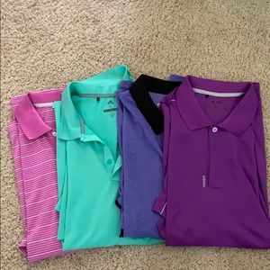 Four Men’s dri-fit golf polos